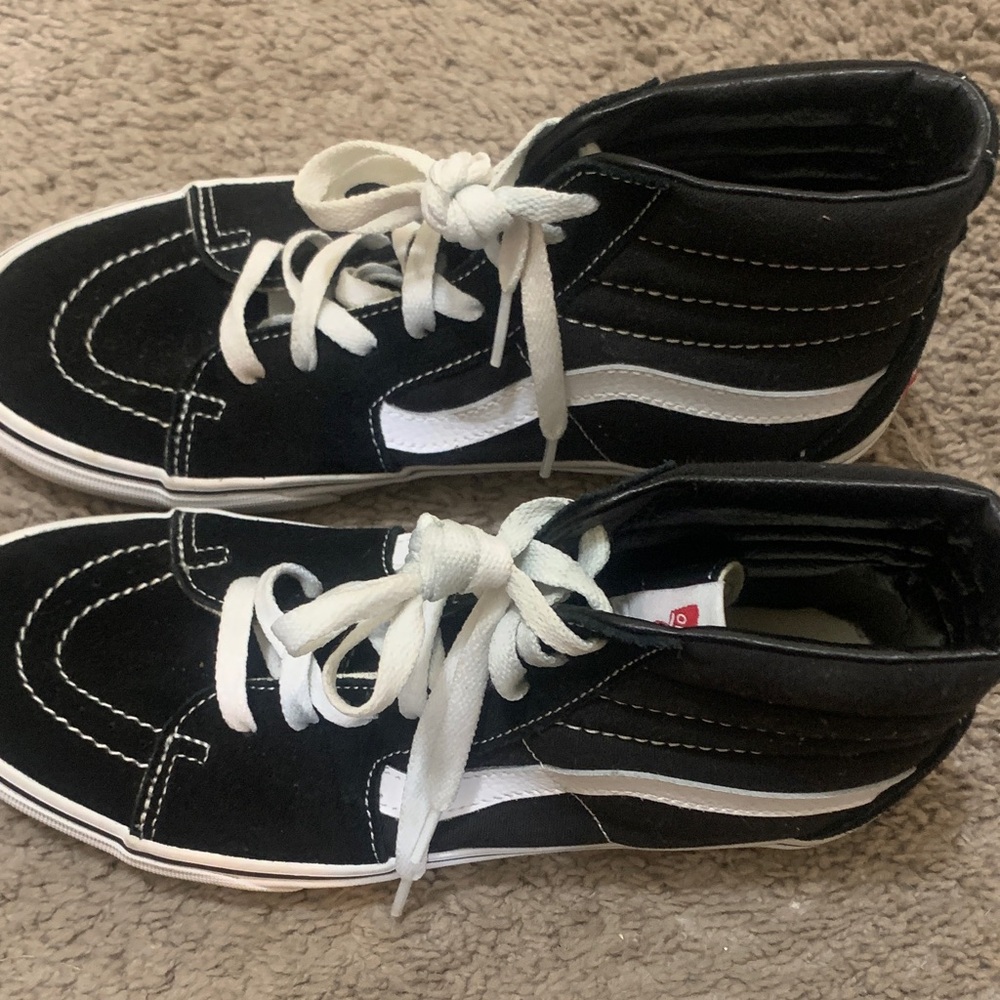 Vans Black and White High-Top Sneakers